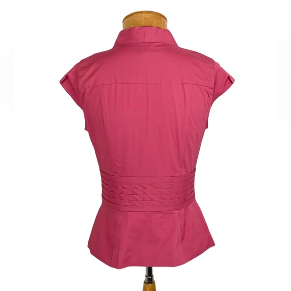 Anne Kline Sz 2 Tie Waste Cap Sleeve Pink Top - Picture 3 of 6